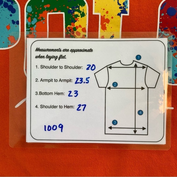 Polo Ralph Lauren Paint Splatter LOGO Spell Out Orange Classic Fit Tee (Size L) - Picture 10 of 10